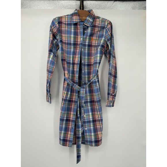 U.S.‎ POLO ASSN PLAID OXFORD DRESS SIZE XS  great condition great condition - Picture 6 of 8